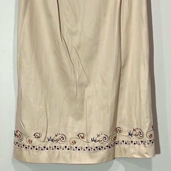Beaded Khaki Skirt By Pursuits Ltd. Size 10. - Picture 6 of 7